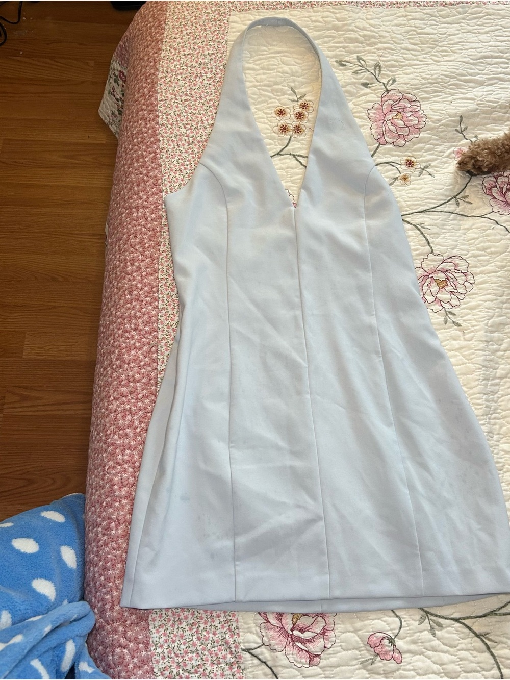Zara Light Blue Halter Mini Dress